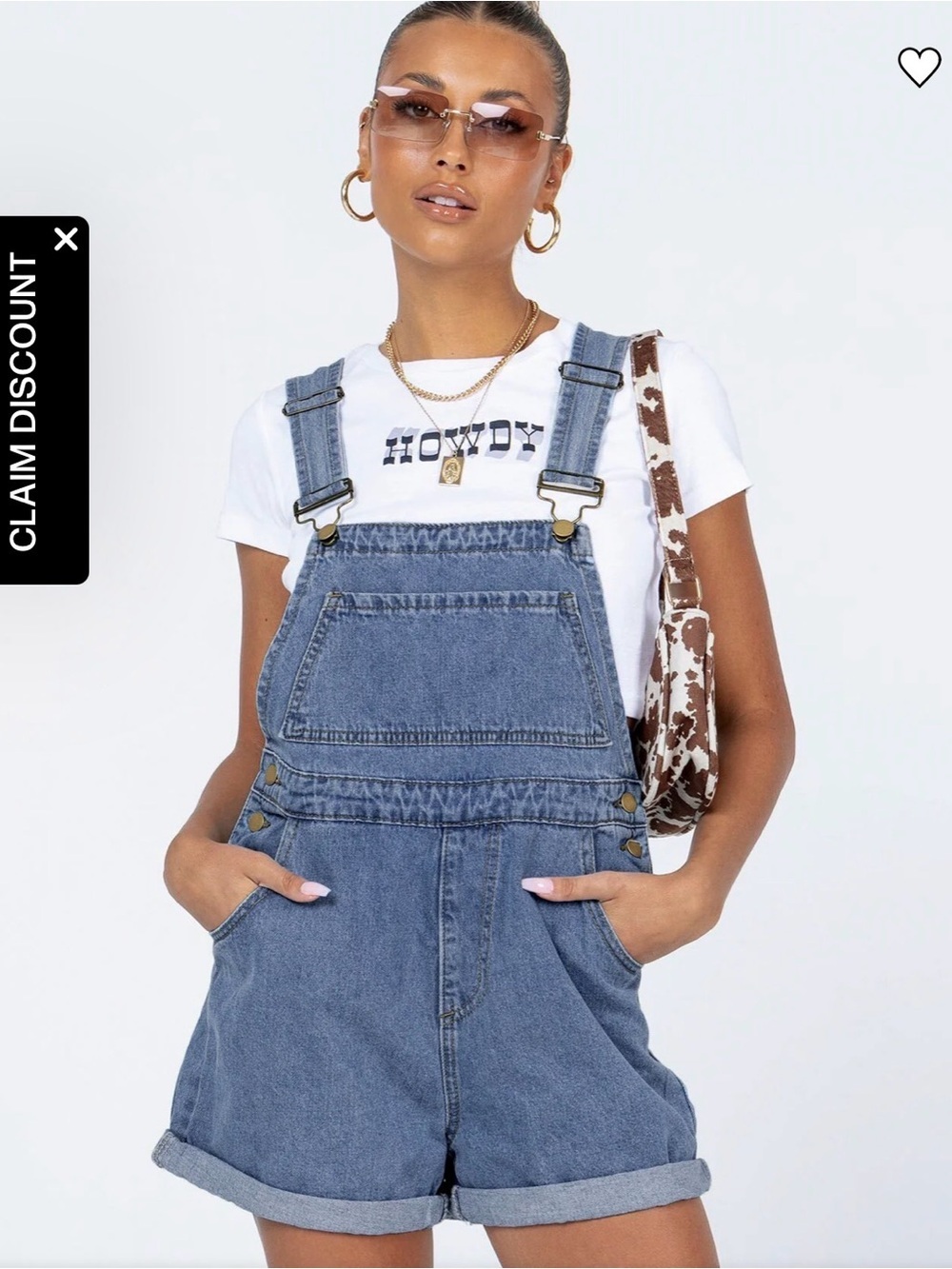 Cowboy Stars Women's Blue Denim Short Overalls with Adjustable Straps